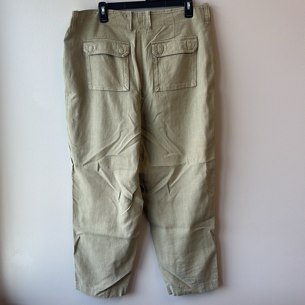 J. Crew linen Kacki  Tan Pants - Picture 3 of 5